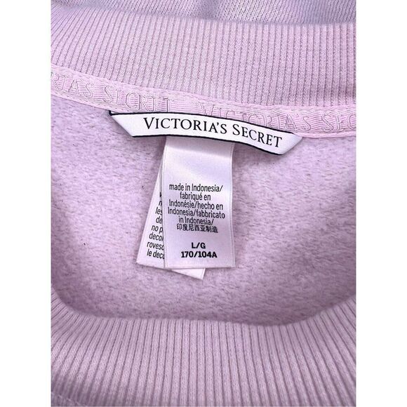 Victoria’s Secret Women’s Large 2025 Love Club Crop Fleece Sweater Pink Oversize - Picture 6 of 7